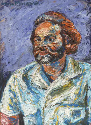Anna Molka Ahmed (Artist), Untitled (Portrait of a Man), Painting