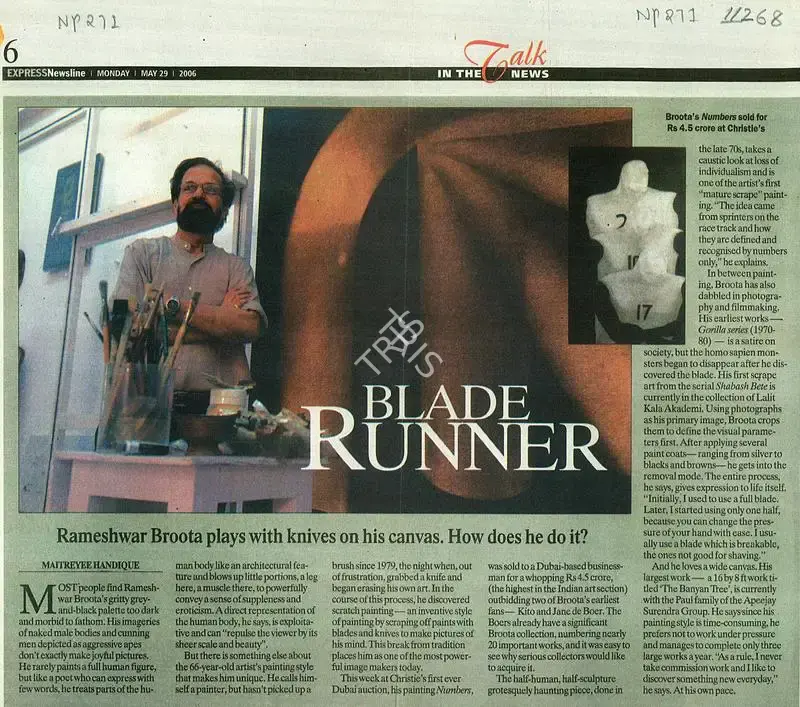Maitreyee Handique (Writer), Blade Runner, 2006, Newspaper clipping