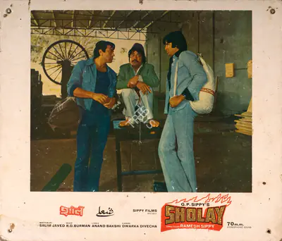 Dwarka Divecha (Cinematographer), Sholay, 1975, Photographic Still Mounted on Lobby Card