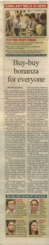Shradha Agarwal (Writer), Buy-Buy Bonanza For Everyone, 2011, Newspaper Clipping