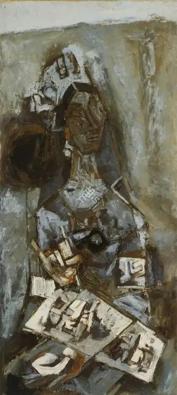 M.F. Husain (Artist), A Woman, 1964, Painting