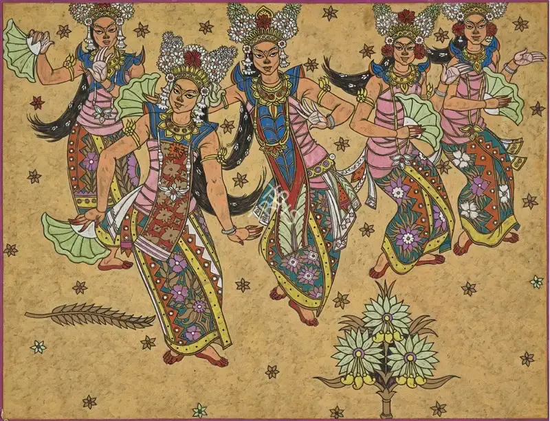 A.A. Almelkar (Artist), Balinese Dancers, Painting