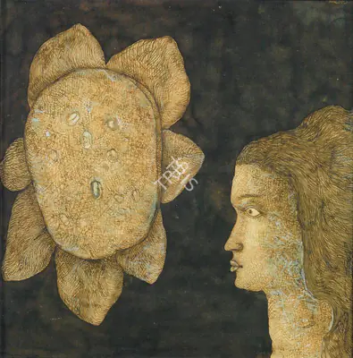 Jogen Chowdhury (Artist), Dream, 1976, Drawing