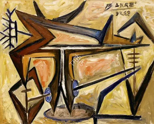 S.K. Bakre (Artist), Barbecue, 1960, Painting