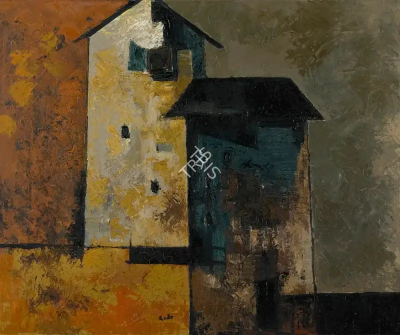 H.A. Gade (Artist), Untitled (Two Houses), Painting