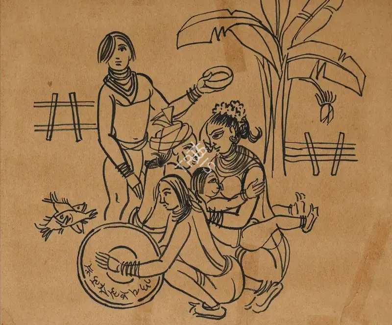 A.A. Almelkar (Artist), Untitled, 1968, Drawing