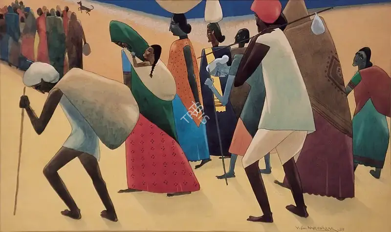 Vishwanath Nageshkar (Artist), Exile, 1950, Painting