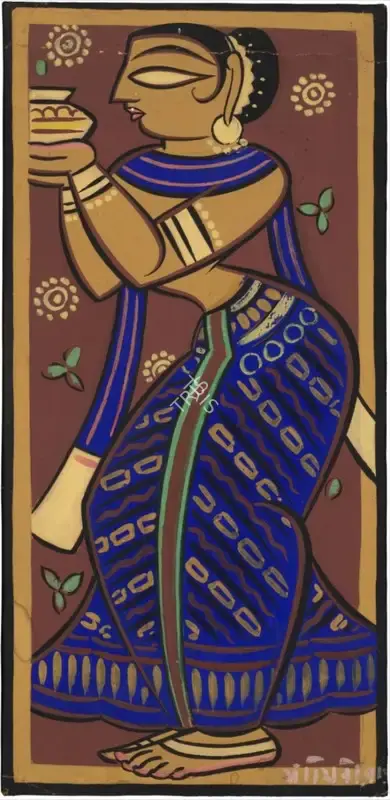 Jamini Roy (Artist), Untitled (Gopini), 1941, Painting