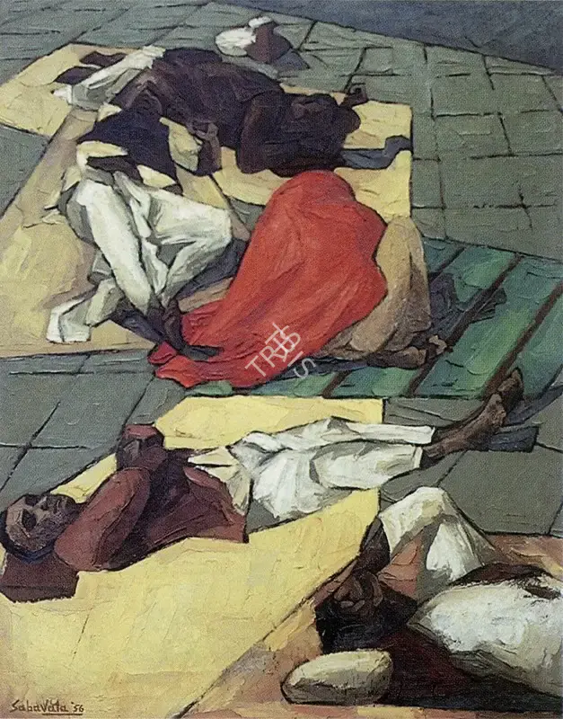 Sabavala, Jehangir (Artist). The Pavement Dwellers. Oil on Canvas, 1956 | The Crucible of Painting | Painting | FineArts | 00182399