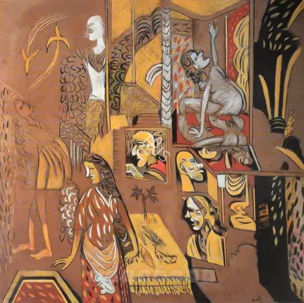 Subramanyan, K.G. (Artist). Spring Interior, 1997 | Painting, Sa.Onl/07.06.07, 2007 · Saffronart