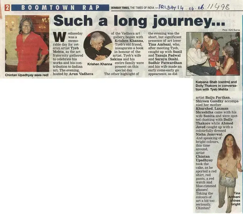 Kirti Surve (Photographer), Such a Long Journey…, 2006, Newspaper clipping