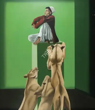 Shibu Natesan (Artist), St. Jerome, 2005, Painting