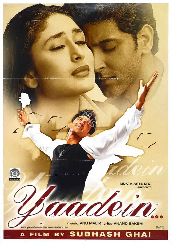 Subhash Ghai (Producer), Yaadein, 2001, Full Sheet Poster
