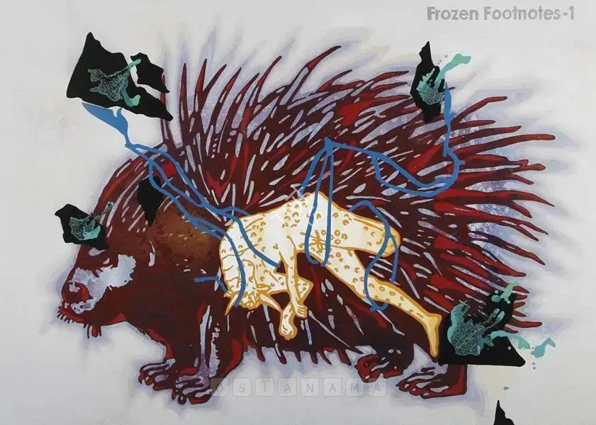 Kallat, Jitish (Artist). Frozen Footnotes I, 2005 | Painting, Sa.Onl/16.03.06, 2005