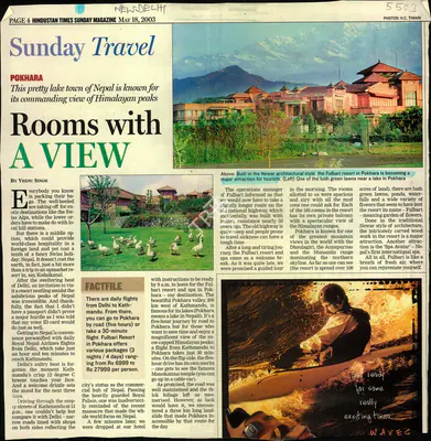 Veenu Singh (Reporter), Rooms With A View, 2003, Newspaper Clipping