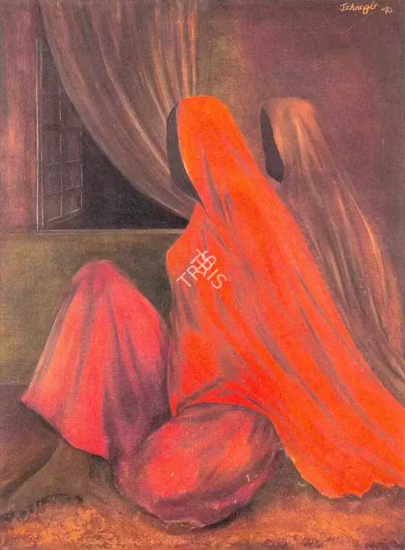 Jehangir Jani (Artist), Women by a Window, 1990, Painting