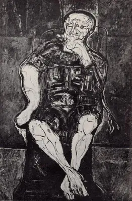 F.N. Souza (Artist), Seated Roman, 1964, Painting