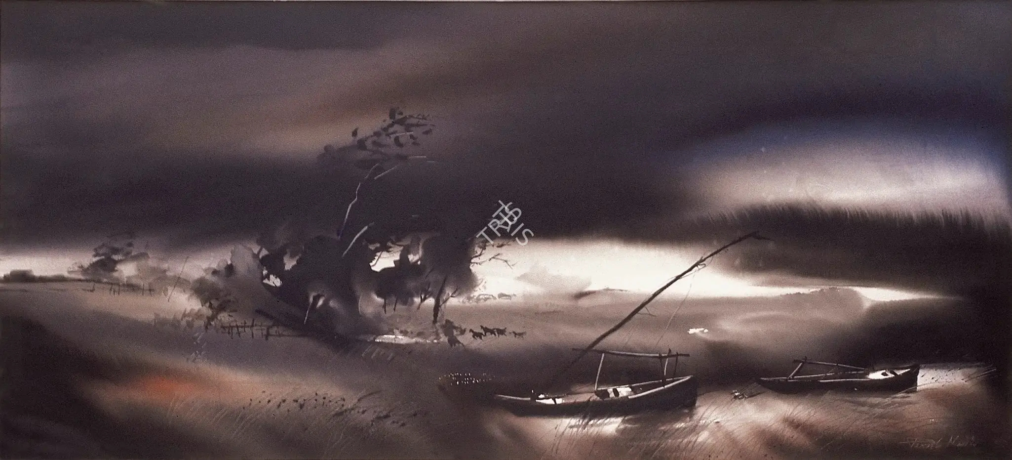 Paresh Maity (Artist), Storm over Sky Series, 1996, Painting