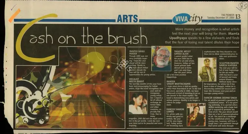 Mamta Upadhyaya (Reporter), Cash on the Brush, 2005, Newspaper Clipping