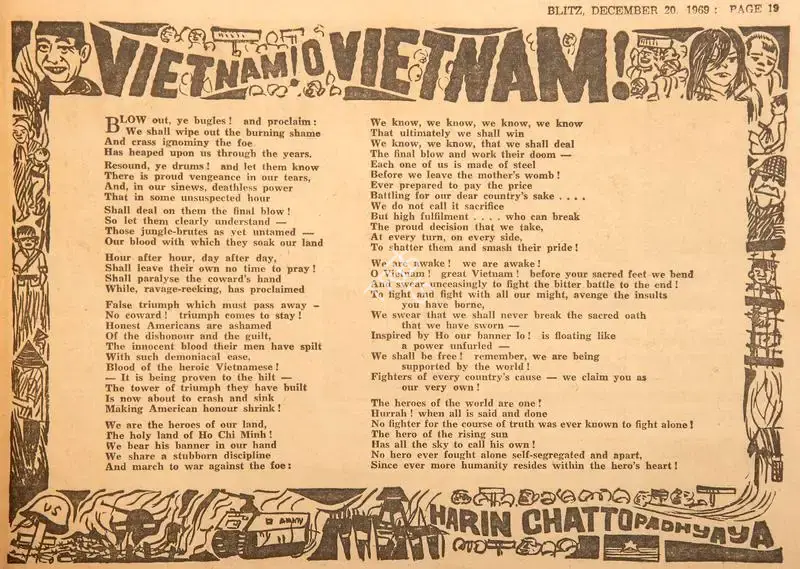 Harindranath Chattopadhyay (Poet), Vietnam O Vietnam, 1969, Poem