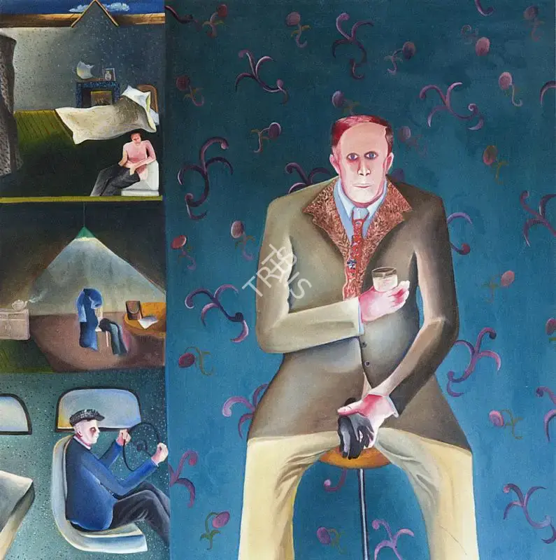 Khakhar, Bhupen P. (Artist). Man in Pub. Oil on Canvas, 1979 | Bhupen Khakhar , 1998 | Painting | FineArts | 00149718
