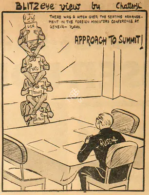 Basu Chatterjee (Cartoonist), Approach to Summit !, 1959, Cartoons