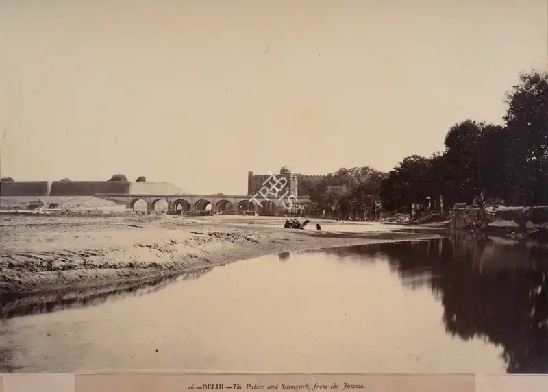 Eugene Clutterbuck Impey (Photographer), Delhi - The Palace and Selimgurh, from the Jumna, Antiquarian Photograph