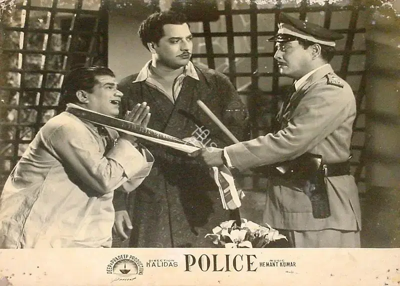 Kalidas (Director), Police, 1958, Lobby Card