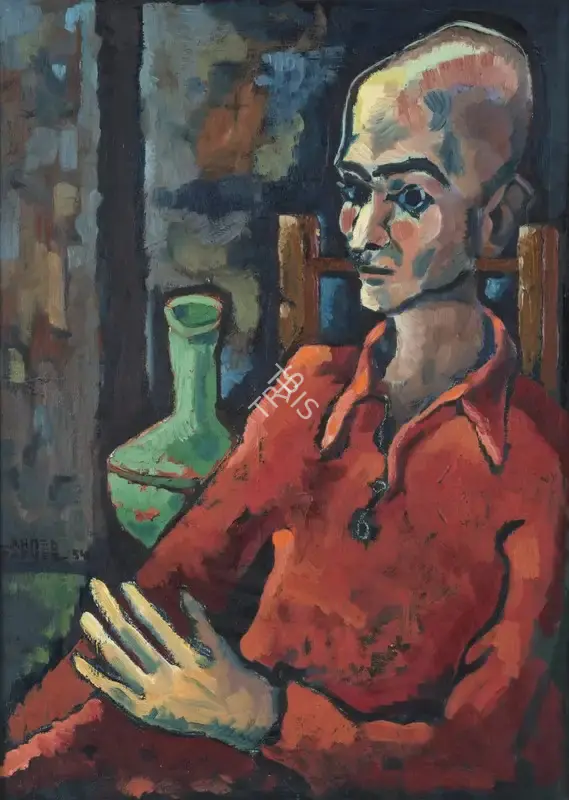 Ahmed Parvez (Artist), Untitled (The Man of Sorrows), 1954, Painting