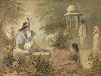 Ustad Allah Bukhsh (Artist), Krishna Series, 1925, Painting