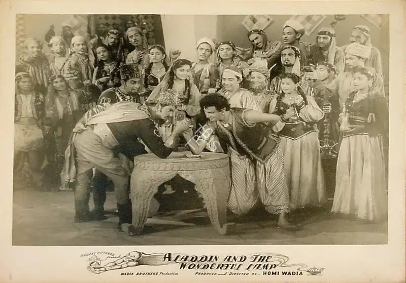 Anant Wadadeker (Cinematographer), Aladdin Aur Jaadui Chiraag, 1952, Lobby Card