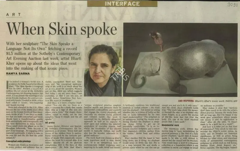Ramya Sarma (Reporter), Art When Skin Spoke, 2010, Newspaper Clipping