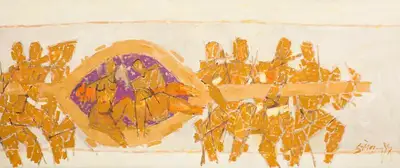 M.F. Husain (Artist), Untitled (Wedding Chariot), 1971, Painting