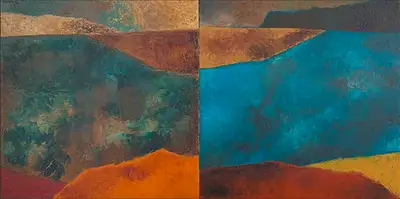 Padamsee, Akbar (Artist). Untitled (Metascape), 1994 | Painting, Sa.Del/10.09.15, 2015 · Saffronart