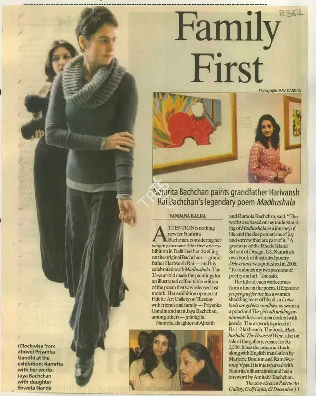 Vandana Kalra (Reporter), Family First, 2009, Newspaper Clipping