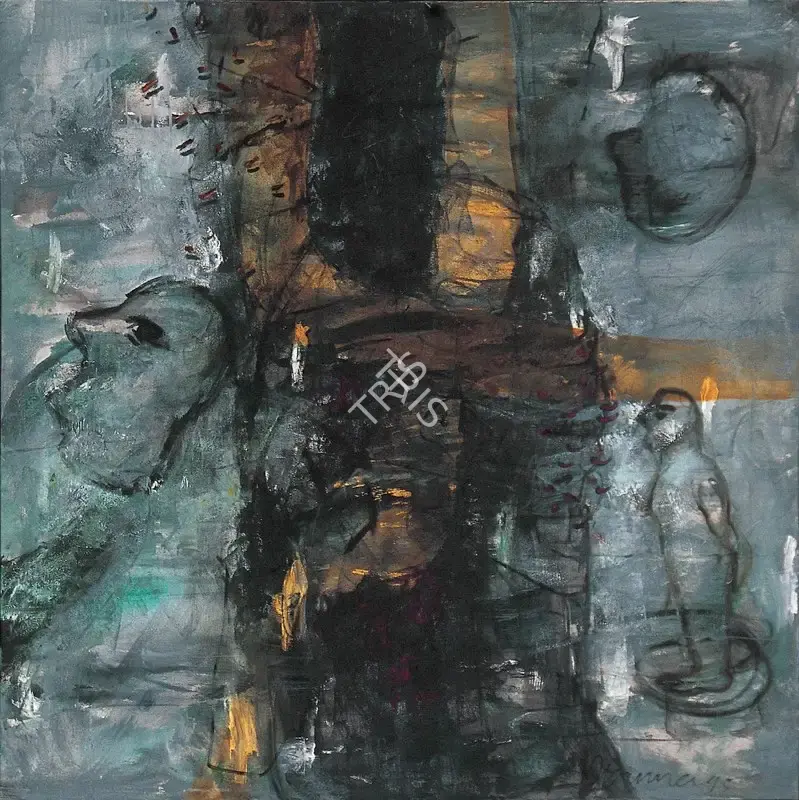 G.R. Iranna (Artist), Collision, 1995, Painting
