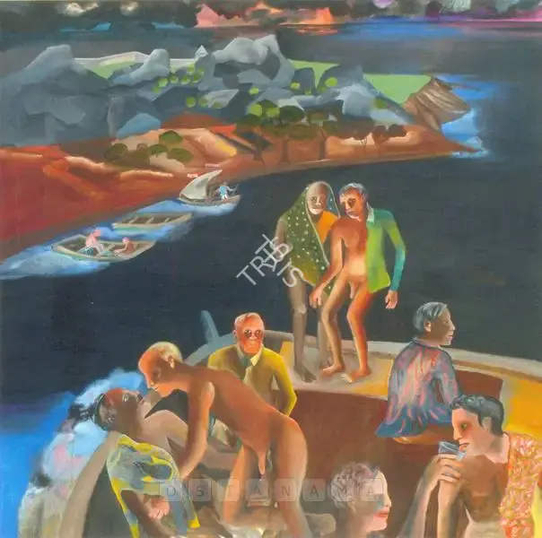 Khakhar, Bhupen (Artist). In A Boat, n.d. | Painting, Ch.NeY/17.09.03