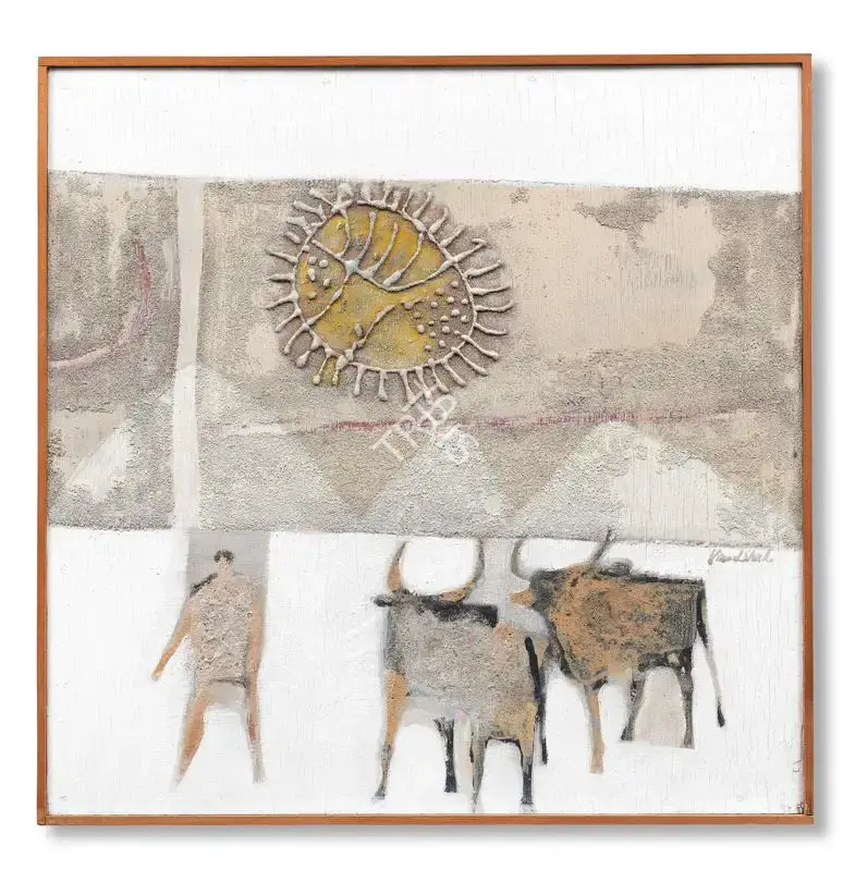 Vinod Shah (Artist), Untitled (Saurashtra Village Life), 1970, Painting