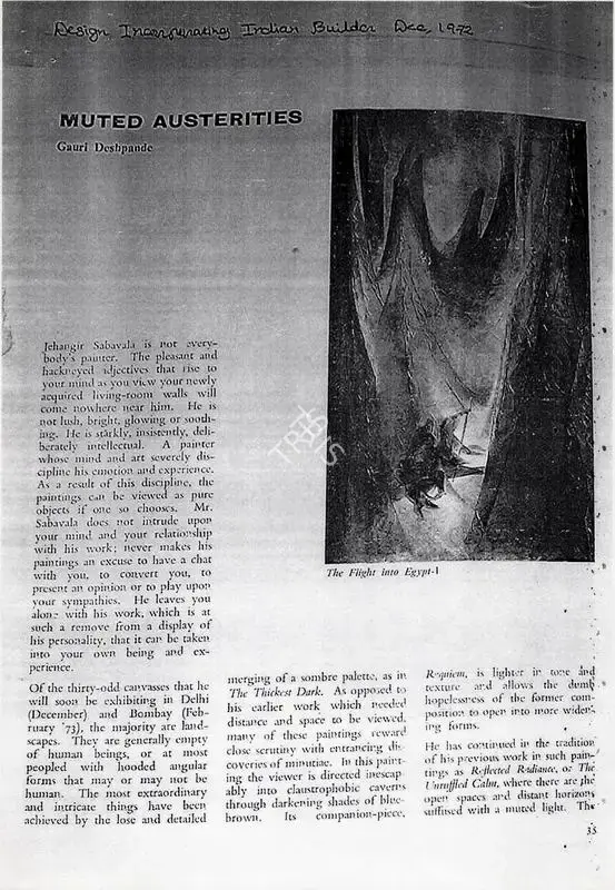 Gauri Deshpande (Writer), Muted austerities, 1972, Newspaper Clipping