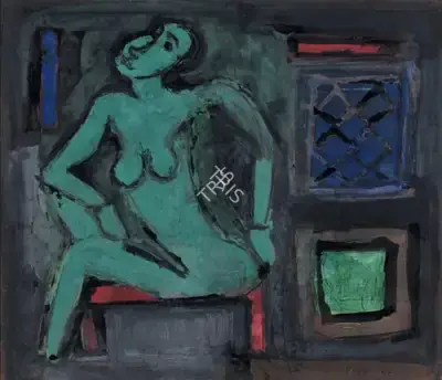 S.H. Raza (Artist), Untitled, 1955, Painting