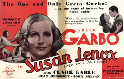 Robert Z. Leonard (Director), Susan Lenox (Her Fall and Rise), 1931, Handbill