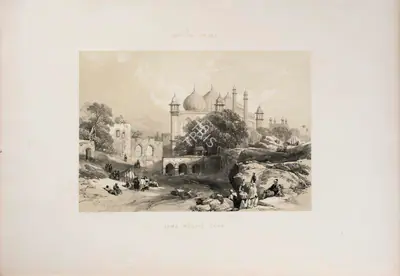 J.D. Hardinge (Lithographer), Jama Musjid Agra, 1847, Lithograph