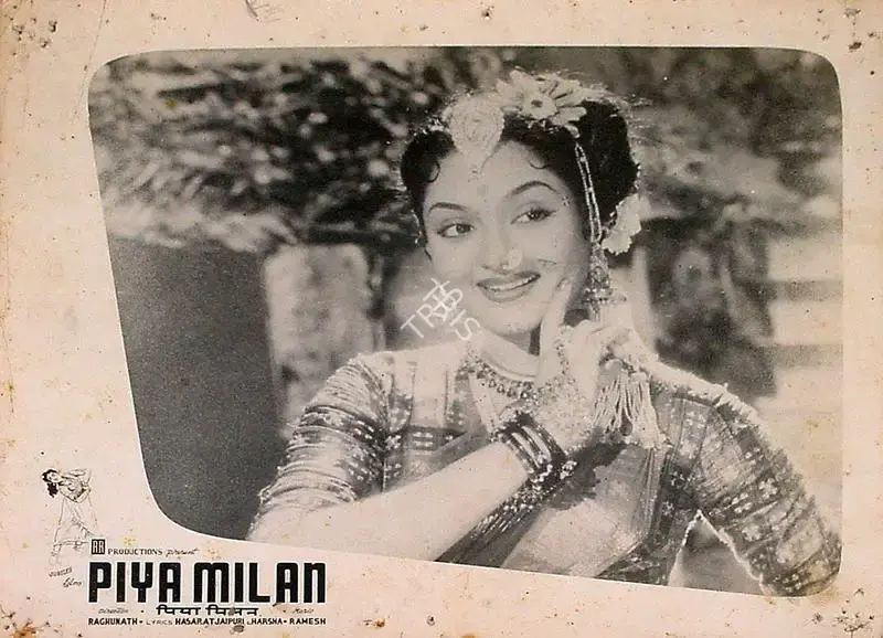 Raghunath (Director), Piya Milan, 1958, Lobby Card