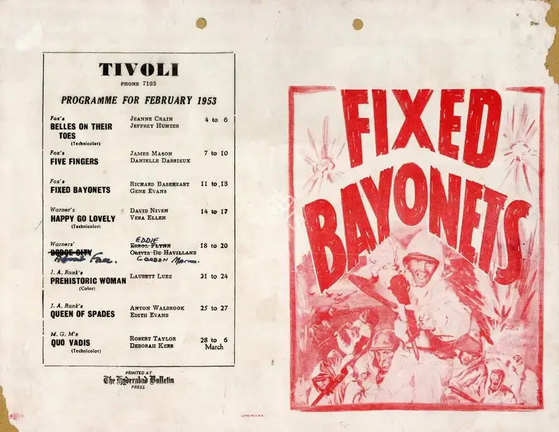 Samuel Fuller (Director), Fixed Bayonets, 1951, Handbill