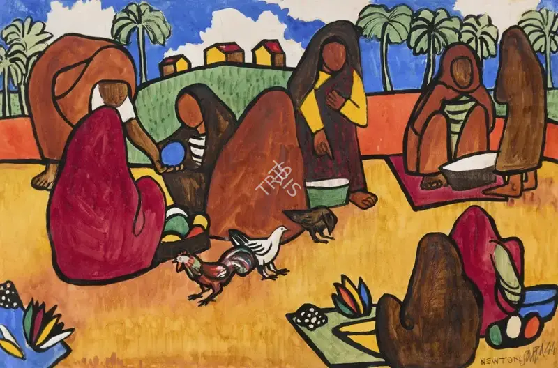 Souza, F.N. (Artist). Goan Peasants in the Market, 1944 | Painting, Sa.Mum/01.04.26, 2026 · Saffronart