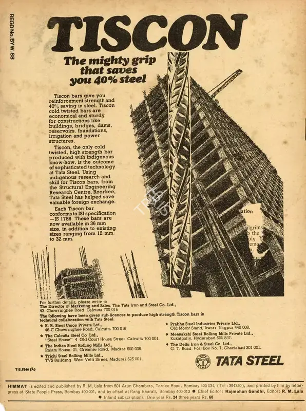 Rajmohan Gandhi (Chief Editor), Himmat, 1976, Magazine