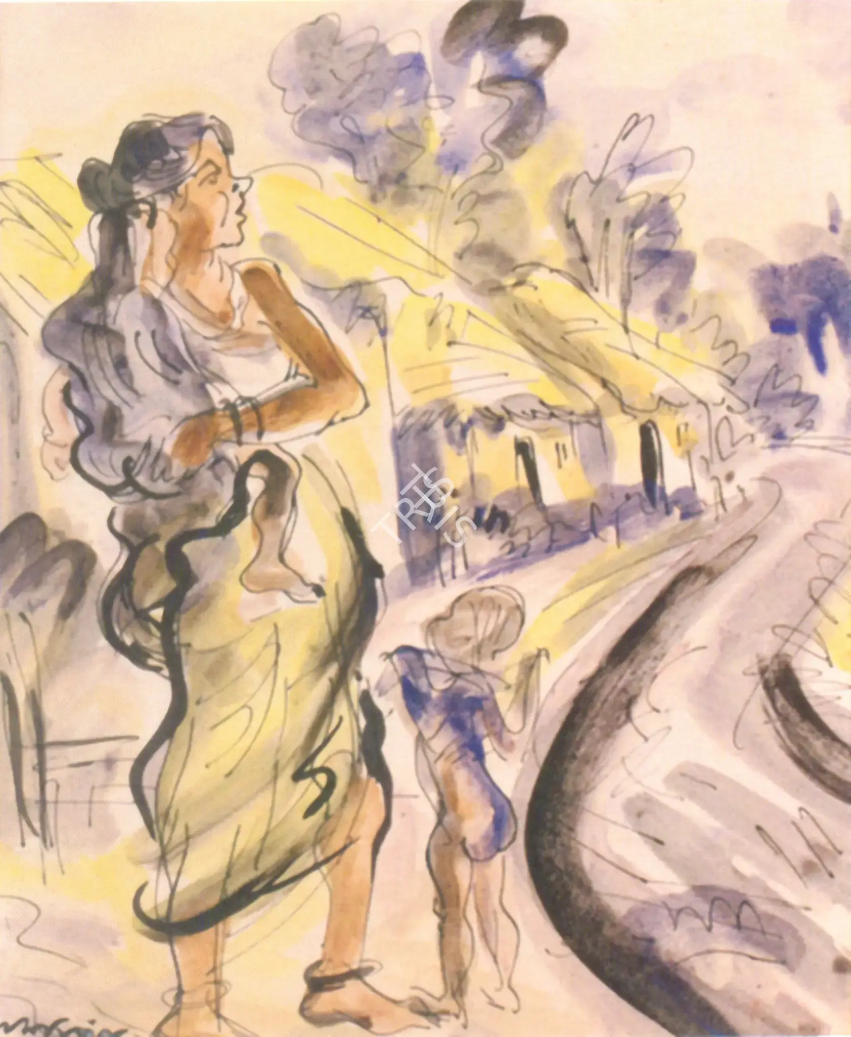 Ramkinkar Baij (Artist), Village Woman, Painting