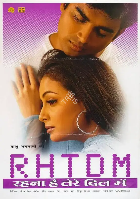 Vashu Bhagnani (Producer), Rehnaa Hai Terre Dil Mein, 2001, Full Sheet Poster