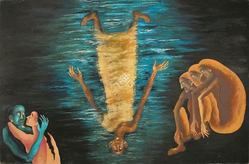 Arpana Caur (Artist), In Vrindaban, 1988, Painting