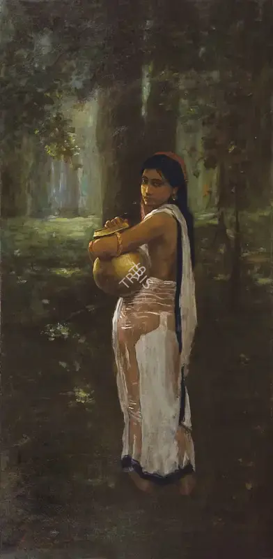 Hemendranath Mazumdar (Artist), Untitled (Woman with Pitcher), 1921, Painting